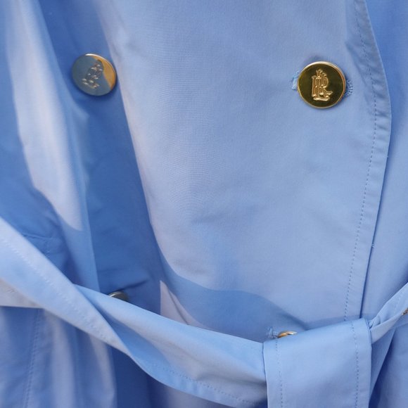Lauren Ralph Lauren Fatyela Light Blue Polyester Trench Coat 14 - Picture 6 of 9